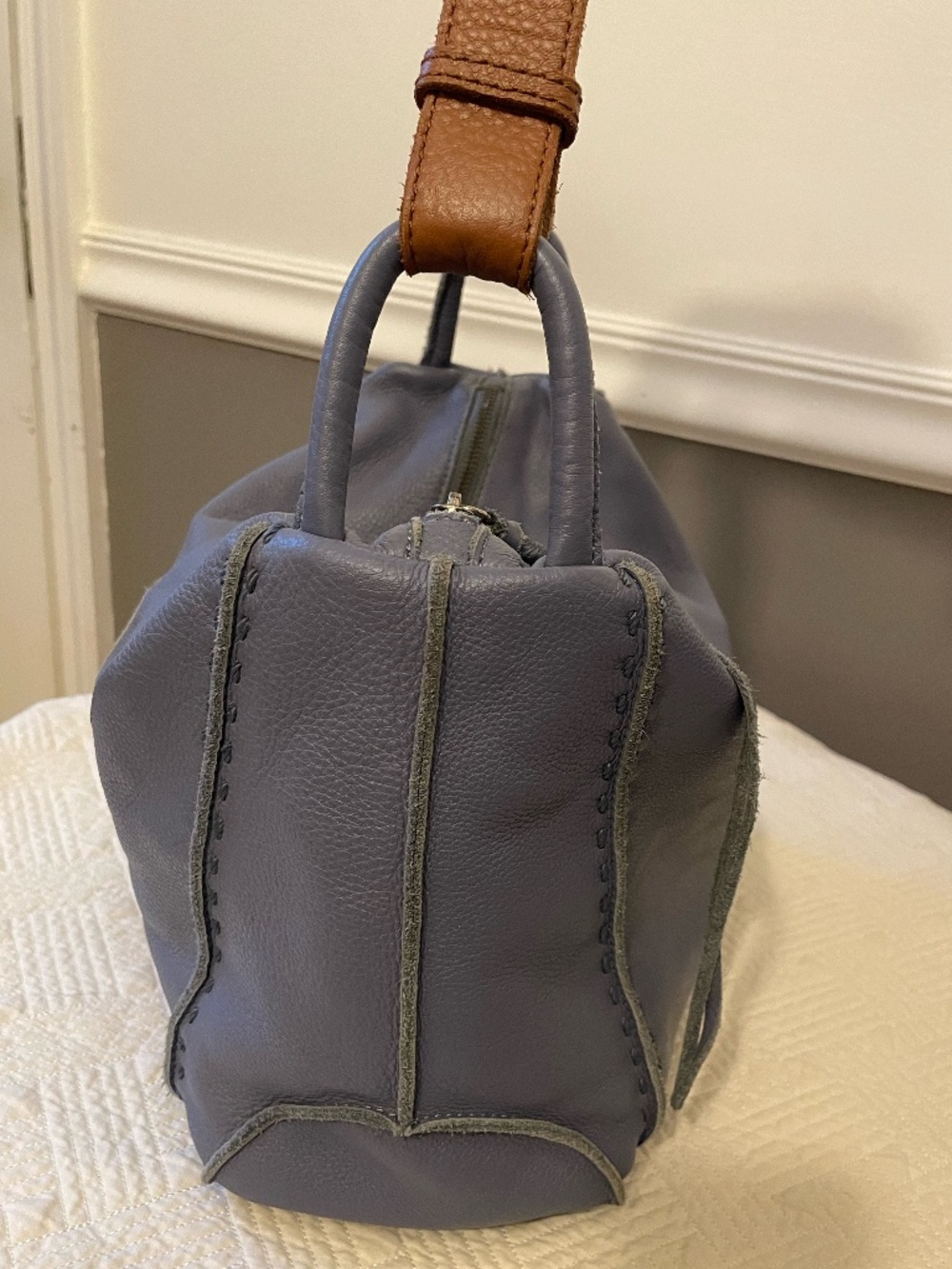 The Sak Los Feliz Hobo Leather Bag in Maritime blue - Picture 6 of 13